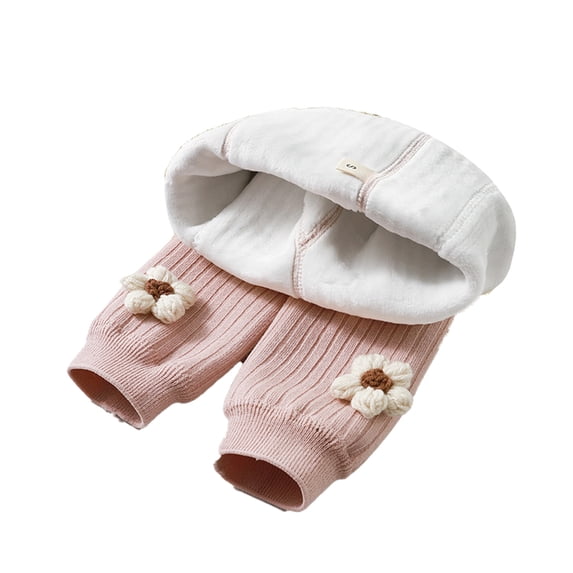 MXIEZI Kids Girls Cotton Leggings 1-8Y Toddler Winter Thick Tights Fleece Cable Knit Stockings