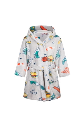 Kids Toddler Boys Cartoon Bathrobe,Baby Girls Skin-Friendly Soft Robe Pajamas with Belt Hooded Bath Towel Sleepwear Casual Cotton Fleece Bathrobe for 2-13Y