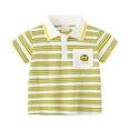 thumbnail image 1 of MXIEZI 2-10 Years Toddler Kids Lapel Stripe Tees Shirt for Baby Boys Short Sleeve Shirt Summer Cotton Casual T Shirt for Boys, 1 of 8