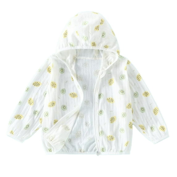MXIEZI Kids Toddler Hooded Sun Protection Jacket for 3-14 Years Summer Print Sun Shirt UV Protection Sunsuits for Boys Girls UPF 50+ Zip Front Rashguard