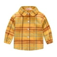 thumbnail image 1 of MXIEZI Little Boys Girls Plaid Shirt for 1-6T Baby Spring Fall Long Sleeve Button Cotton Shirt Tops, 1 of 9