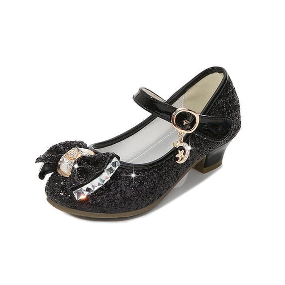 MXIEZI Silver Shoe/High Heels for Girls/Girls Heels/Girls Shoes/Mary Jane Shoes/Silver Kitten Heels// Pink Glitter Dress//Little Girl Heels/