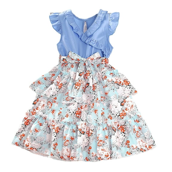 MXIEZI Teen Girls Sleeveless Dresses for 7-12T Big & Girls Floral Dress Summer Casual Sundress