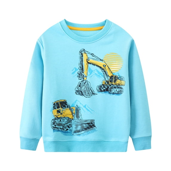 MXIEZI Toddler Baby Boys Long Sleeve Crewneck Sweatshirts Kids Spring Fall Pullover Cotton Shirt Sweater Tops 1-8T