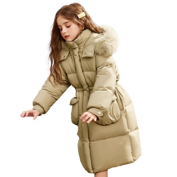MXIEZI Toddler Boys Girls Winter Down Outerwear Coat Kids Long Sleeve Hooded Puffer Jackets Light Weight Water Resistant Packable Padded Coat 5-16T