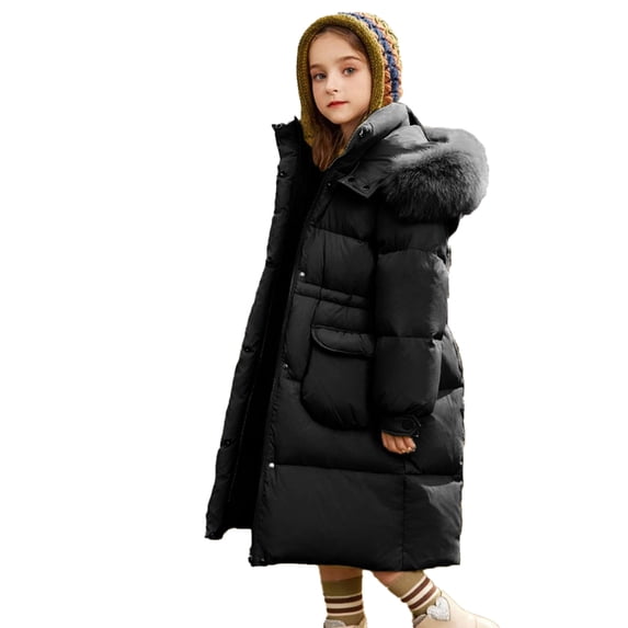 MXIEZI Toddler Boys Girls Winter Down Outerwear Coat Kids Long Sleeve Hooded Puffer Jackets Light Weight Water Resistant Packable Padded Coat 5-16T