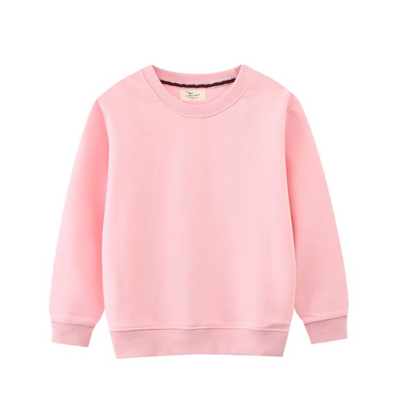 MXIEZI Toddler Kids Boys Girls Sweatshirts Solid Color Crewneck Pullover Tops Unisex Long Sleeve Sweaters 2-7T