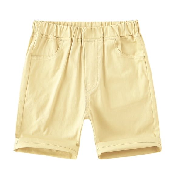 MXIEZI Toddler Kids Cotton Summer Five-Minute Pants for Boys Girls Casual Shorts Baby Unisex Solid Short Middle Trousers 1-10 Years