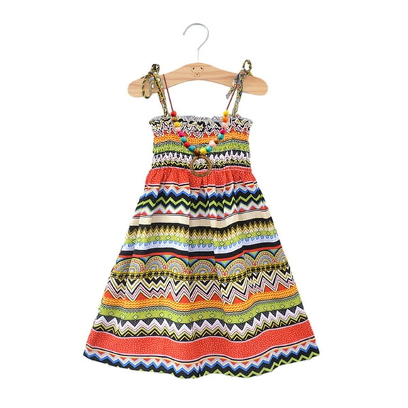 MXIEZI Toddler Kids Halter Beach Dress Summer Sundress for Girl's Casual Hawaiian Vacation Dresses for Girls 1-10T