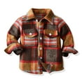 thumbnail image 1 of MXIEZI Toddler Kids Long Sleeve Spring Fall Blouses Tops 6M-9T Boys Button-Down Plaid Shirts Breathable Boys Dress Shirt for Baby, 1 of 9