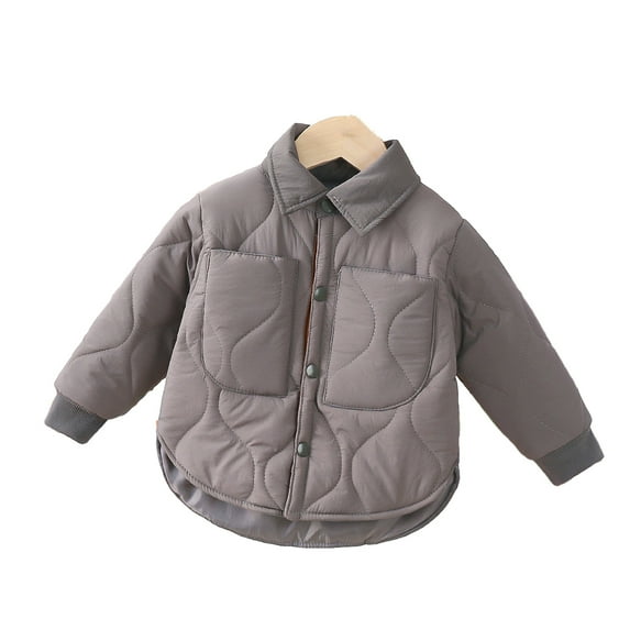 MXIEZI Toddlers Kids Baby Lapel Warm Cotton Jacket Button Snowsuit Outerwear for Boys Girls Winter Cotton Jacket Coats for 1-12 Years old