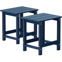 MXIMU Outside Adirondack Side Table, Weather Resistant Square Outdoor Side Tables Set of 2, Outdoor End Table for Backyard Pool Indoor Companion Front Porch, Navy