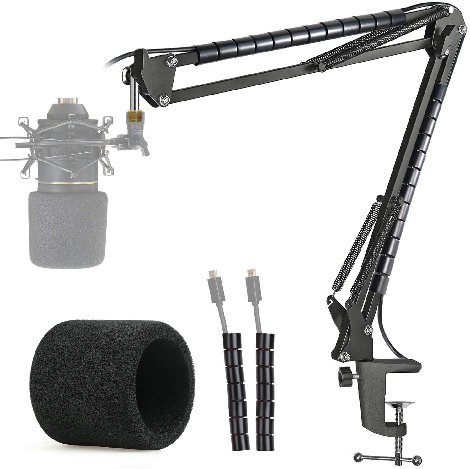 Geekria Support Antichoc pour Microphone Compatible avec Blue Ember, Bluebird SL, Babybottle, Spark, Kiwi Mic - Adaptateur de Suspension Anti-Vibration Noir