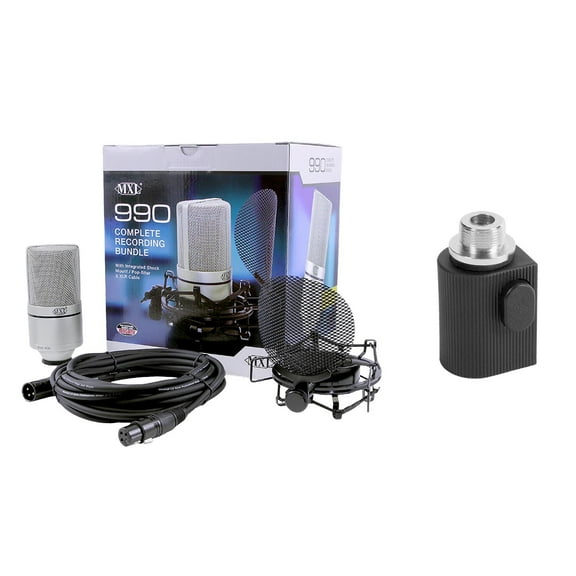 MXL 990 Complete Microphone Recording Bundle with Quick Release Clip