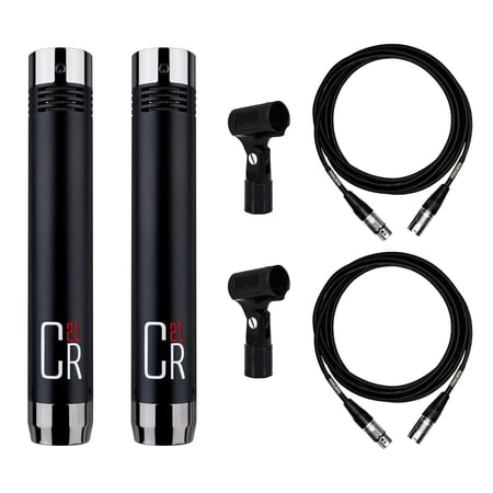 MXL CR21 Microphone Stereo Pair w/ 2 Premium 15-foot XLR Mogami Cables Bundle
