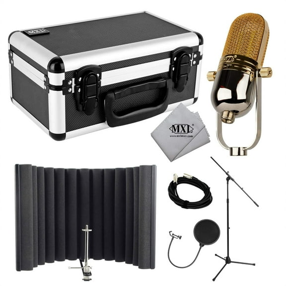 MXL R77 Ribbon Microphone Bundle with sE Electronics RF-X, Pop Filter, Stand & Cable