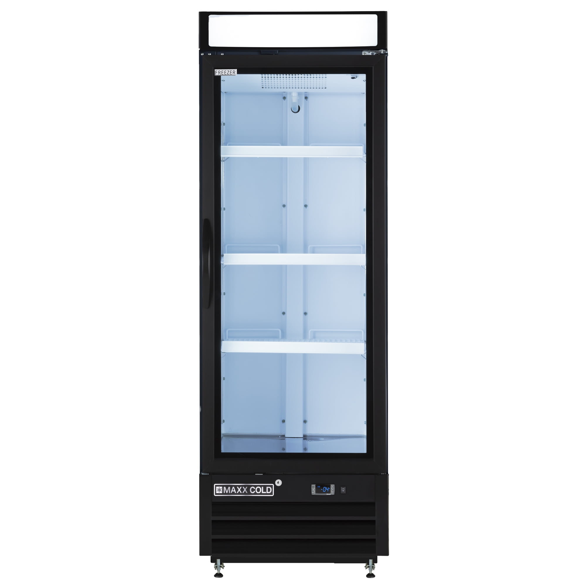 Maxx Cold Single Glass Door Merchandiser Freezer, Free Standing, 25"W, 16 cu. ft. Storage Capacity, in Black (MXM1-16FBHC)