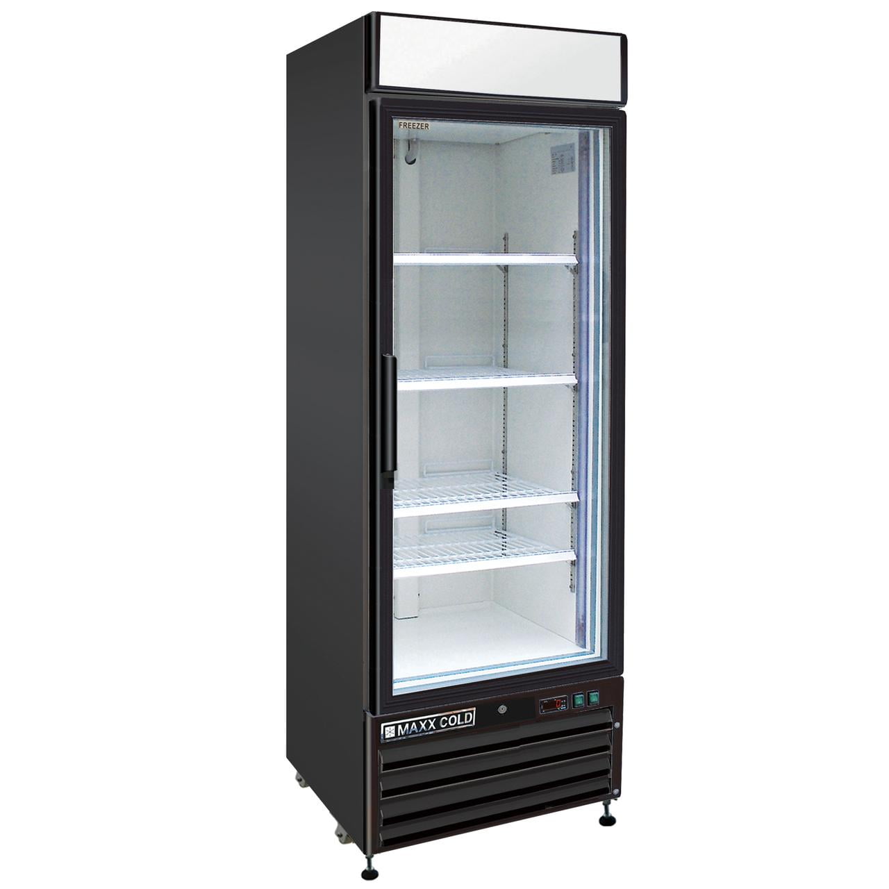 Maxx Cold Single Glass Door Merchandiser Freezer, 27", 23 cu. ft. Capacity, in Black (MXM1-23FBHC)