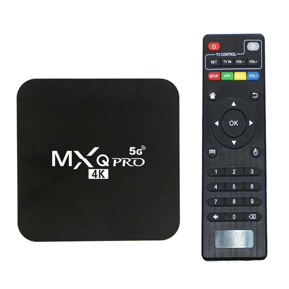 MXQ PRO 5G Android TV Box, 4-Core Processor, 2GB RAM 16GB ROM, Android 14, Wi-Fi 6, BT5.2, 4K Ultra HD, HDR10+, BT Remote Control