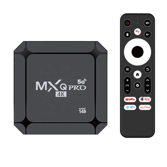 MXQ Pro 5G Android 14.0 TV Stick 16GB ATV Rockchip 3518 Quad-Core WiFi6 2.4G/5.8Ghz BT5.4 4K AV1 Ultra HD Voice Control Smart Home Player