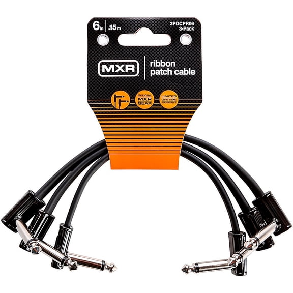 MXR 6" Ribbon Patch Cable 3-Pack - Black