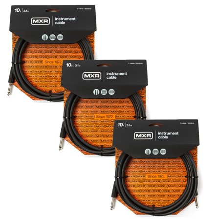 MXR Guitar Instrument Cable DCIS 10ft Straight To Straight 3 Pack Bundle