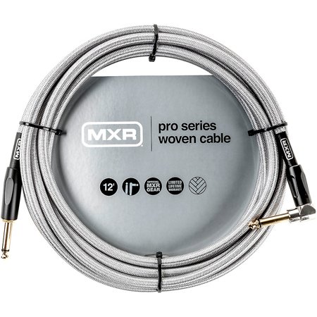 MXR Pro Series Straight to Angle Woven Instrument Cable 12 ft. Black