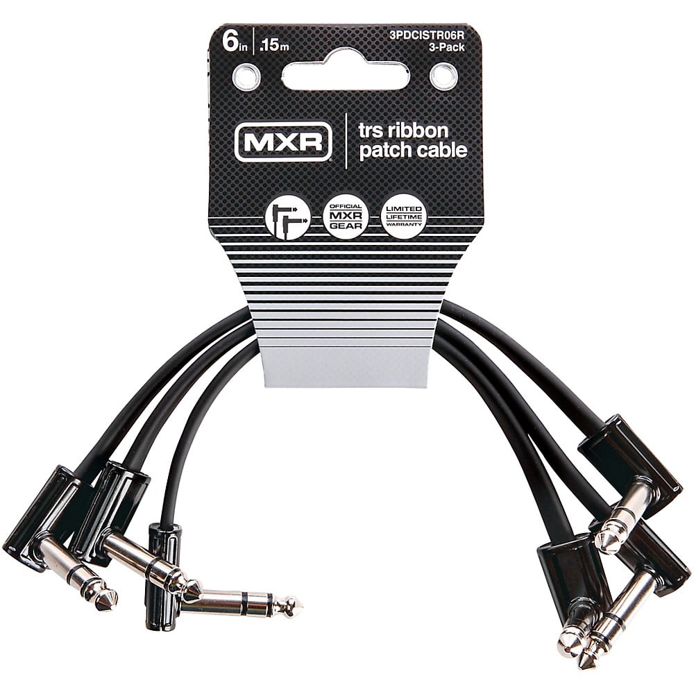 MXR TRS Ribbon Patch Cable - 3 Pack 6 in. Black