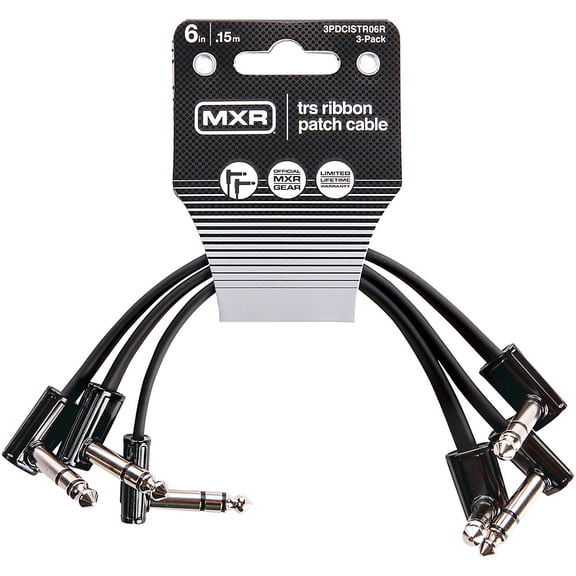 MXR TRS Ribbon Patch Cable - 3 Pack 6 in. Black