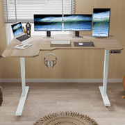 MXTARK 59-Inch Large Electric Height Adjustable Computer L-Shaped Desk with Memory Controller Corner Standing Desk Modern Workstation with Splice Board Game Ergonomic