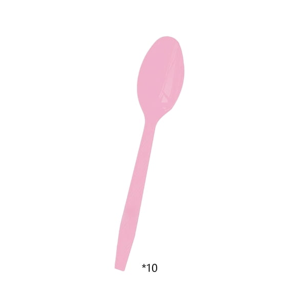 MXTPOV 10pcs Plastic Spoons for Party, Cute Pink Spoons Cutlery Disposable for Holiday Picnic, Easter Decorations, Disposable Plastic Spoon, Home Decor