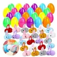 thumbnail image 1 of MXTPOV 12pcs Prefilled Easter Eggs of Mini Plush Bunn Toys, Easter Basket Stuffer for Kids, Easter Egg Hunt Filler and Party Favors, Classroom Prize Supplies, 1 of 5
