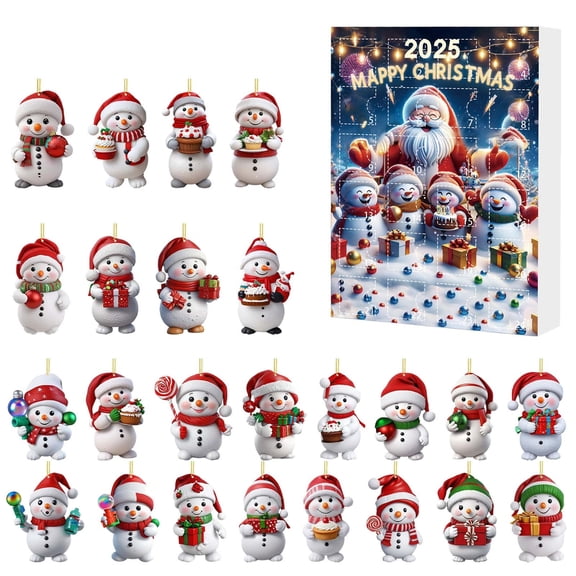 MXTPOV 2025 Christmas Countdown Calendar – Cute Panda Acrylic Hanging Ornament, Holiday Gift Box Advent Decoration for Family and Friends