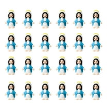 MXTPOV 24pcs Mini Jesus Figurinesin Bulk, Easter Little Mary Figures Ornaments for Party Favors Desk Decor, Easter Egg fillers, Easter Decorations, Home Decor