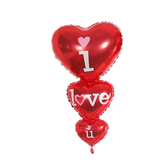 MXTPOV 2pcs Romantic Balloons, "I Love You" Heart Balloons, Red Balloons for Birthday Wedding Christmas Party, Valentines Day Decorations, Happy Birthday Balloon, Home Decor