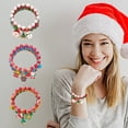 thumbnail image 1 of MXTPOV 3pcs Beaded Bracelets, Christmas Elements Bracelets for Women, Colorful Bracelets, Stackable Bracelets for Women Valentine's Day, Charm Festive Jewelry, Christmas Gifts, 1 of 6