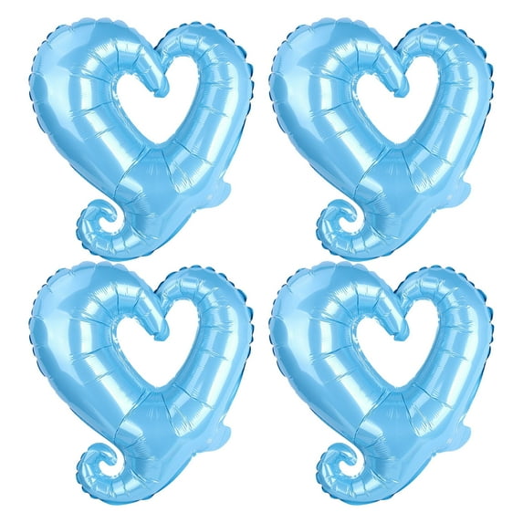 MXTPOV 4pcs Heart Balloons, Blue Balloons, Foil Balloons for Birthday Wedding Party, Valentines Day Decorations, Christmas Balloons, Happy Birthday Balloon, Home Decor