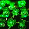thumbnail image 1 of MXTPOV 6.6Ft St Patricks Day Lights, Lucky Shamrock Hats String Lights for Party, 20 LED Lights St Patricks Day Decorations, Battery Powered Green Lights for Home Decor, 1 of 5