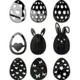 thumbnail image 1 of MXTPOV 9pcs Easter Mirror Stickers for Fridge Windows, Cute Easter Eggs Shaped Stickers for Party Home Decor, Easter Window Clings, Easter Decorations, Black, 1 of 5