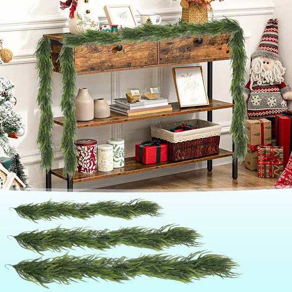 MXTPOV Artificial Christmas Garland, Nordic Garland, Green Garlands for Decoration Christmas Fireplace Party Wedding, Home Decor, 4.92 FT