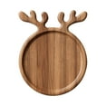 thumbnail image 1 of MXTPOV Christmas Antler Wooden Dinner Tray, Solid Wood Fruit Platter, Rustic Holiday Serving Board for Snacks, Turkey, Cake, and Party Décor,L, 1 of 5