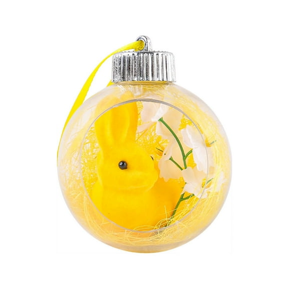 MXTPOV Clear Balls Ornaments Hanging for Tree, Cute Bunny Easter Tree Decorations for Party, Home Decor, Easter Decorations