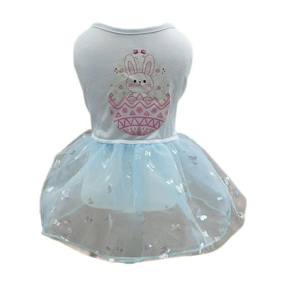 MXTPOV Colorful Pet Dog Dress, Cute Easter Eggs Bunny Printed Dog Clothes, Puppy Shirt Yorkie Clothes Cute Doggie Dress Dog Apparel for Small Dogs and Cats,S