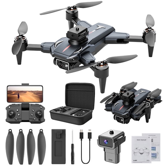 MXTPOV Drone with Cool LED Lights, FPV Drone with ESC Camera, Brushless Motor Drones, Foldable RC Quadcopter Drone with Optical Flow Positioning, Altitude Hold