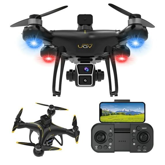 MXTPOV Drone with HD Camera, 2.4G WiFi FPV Drone with Cool LED Lights, Brushless Motor Drone with Altitude Hold Obstacle Avoidance, Foldable RC Quadcopter Drone
