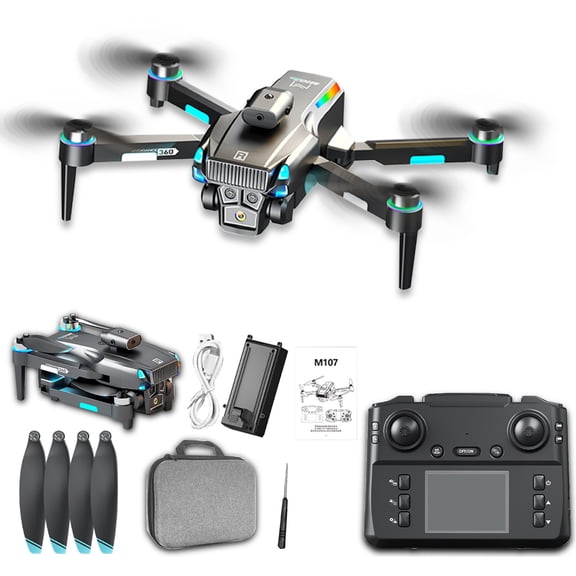 MXTPOV Drone with ESC Camera and Screen Display, Brushless Motor Drones with Cool Lights, Foldable RC Quadcopter Drone with Obstacle Avoidance