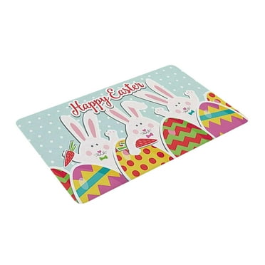 MXTPOV Easter Door Mat for Front Door Entrance Bathroom, Cute Easter Eggs Bunny Floor Mats, Easter Decorations, Kitchen Mat Welcome Mat, Spring Decorations for Home