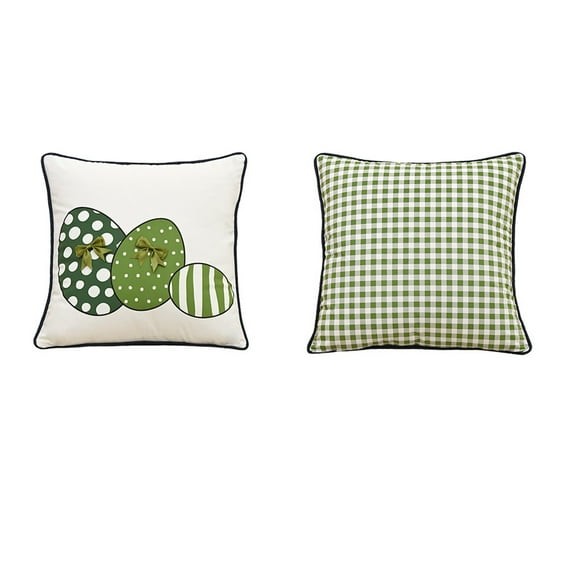 MXTPOV Easter Pillow Covers 18x18, Cute Easter Eggs Pattern Pillow Covers for Couch Sofa, Easter Decorations, Double-sided Throw Pillow Covers for Home Decor