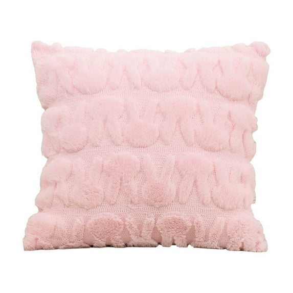 MXTPOV Easter Pillow Covers 18x18, Cute Rabbits Plush Pillow Covers for Couch Sofa, Easter Decorations, Decorative Throw Pillow Covers for Home Decor