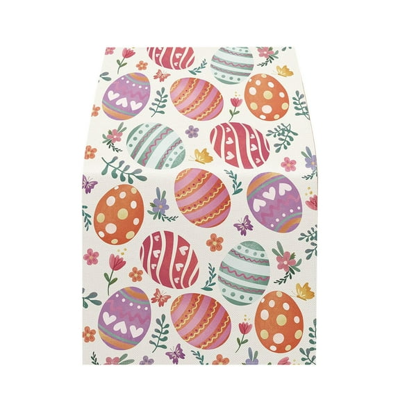 MXTPOV Easter Table Runner, Easter Eggs Printed Table Runners for Kitchen Dining Table Party, Easter Decorations, Spring Summer Seasonal Holiday Decor, Home Decor